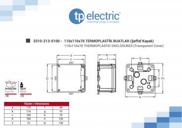 Preview: Installationsgehäuse IP67 (110x110x70mm) - mit Transparentdeckel